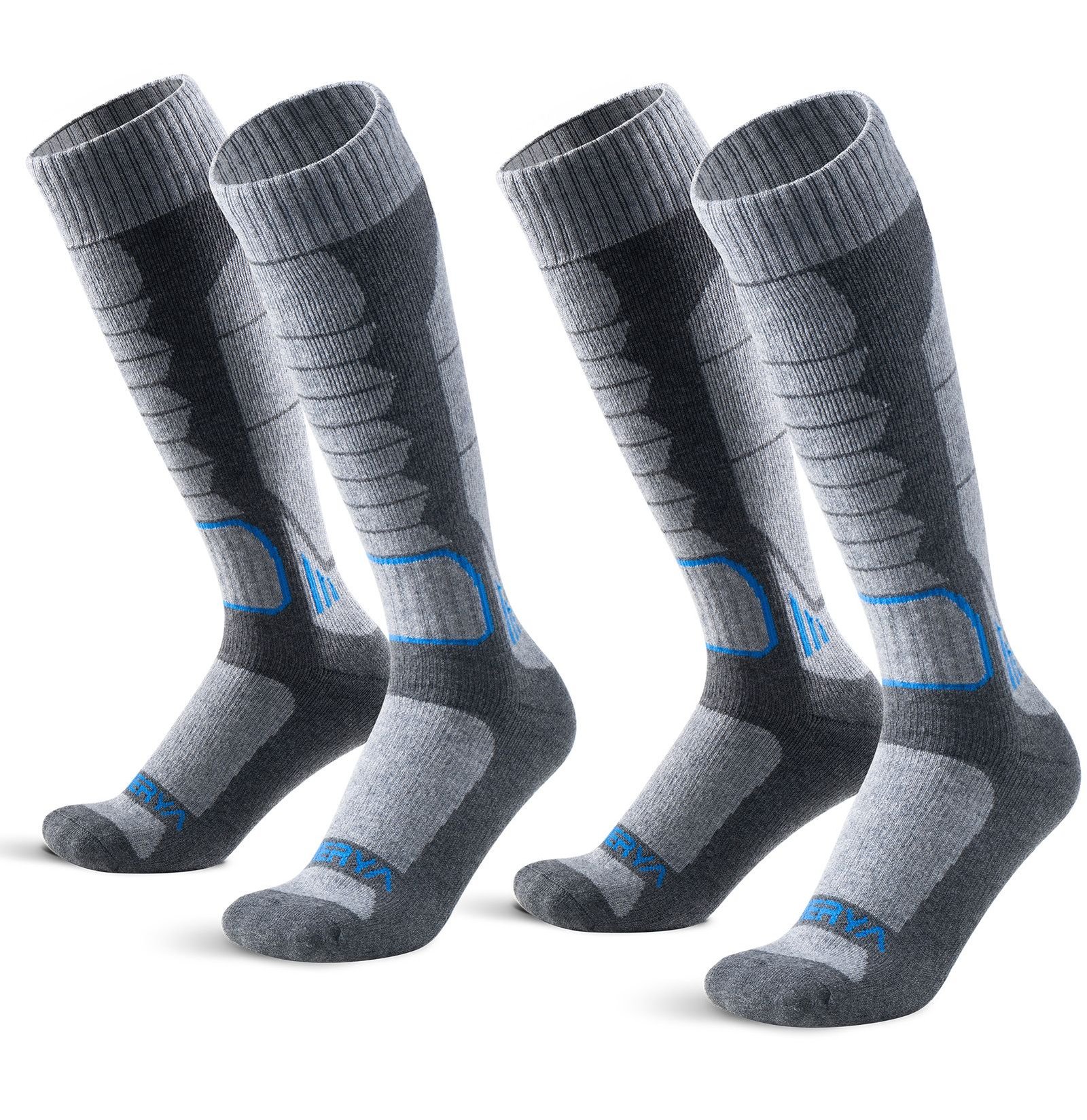 2-Pack Women's Merino Wool Ski Socks Over-the-Calf Full Cushion Thermal Snowboard Socks - Image 4